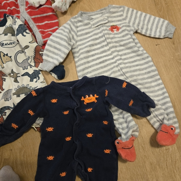 Bundle/Lot Of Newborn Baby Footie Sleeper Pajamas Mixed Brands - Picture 5 of 15